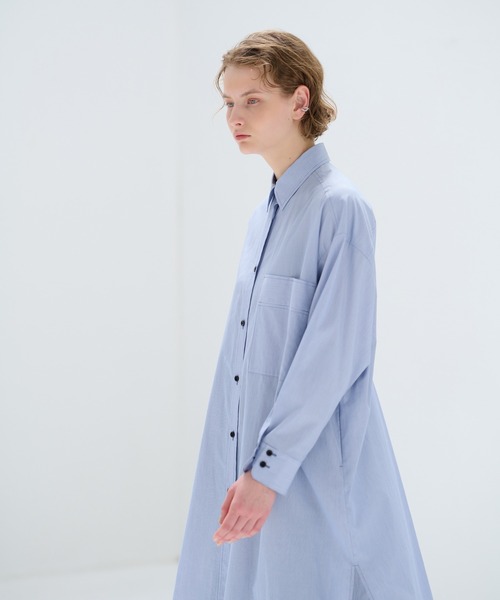 LANVIN en Bleu（ランバンオンブルー）の「ストライプシャツワンピース（シャツワンピース・レディース・オフホワイト/ブルー・38）」の11枚目の写真