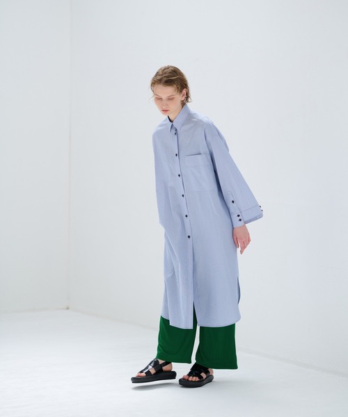 LANVIN en Bleu（ランバンオンブルー）の「ストライプシャツワンピース（シャツワンピース・レディース・オフホワイト/ブルー・38）」の18枚目の写真