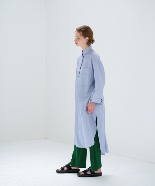 LANVIN en Bleu（ランバンオンブルー）の「ストライプシャツワンピース（シャツワンピース・レディース・オフホワイト/ブルー・38）」の20枚目の写真