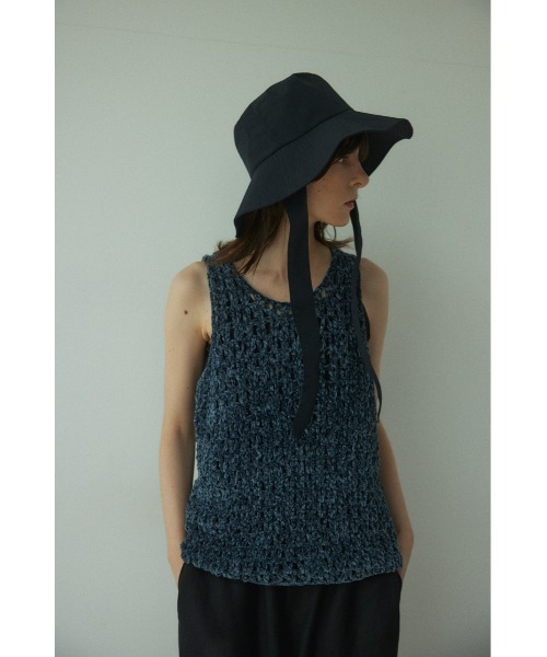 BLACK BY MOUSSY（ブラックバイマウジー）の「mole yarn knit vest(モールヤーンニットベスト)（ベスト・レディース・ライトカーキ/ブルー・FREE）」の15枚目の写真