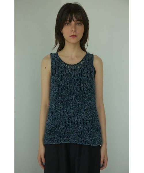 BLACK BY MOUSSY（ブラックバイマウジー）の「mole yarn knit vest(モールヤーンニットベスト)（ベスト・レディース・ライトカーキ/ブルー・FREE）」の17枚目の写真
