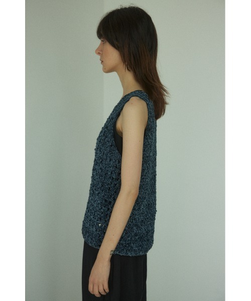 BLACK BY MOUSSY（ブラックバイマウジー）の「mole yarn knit vest(モールヤーンニットベスト)（ベスト・レディース・ライトカーキ/ブルー・FREE）」の18枚目の写真