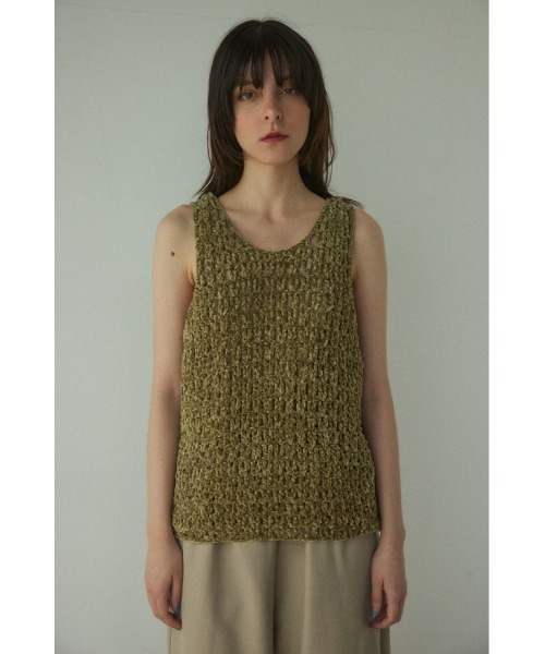 BLACK BY MOUSSY（ブラックバイマウジー）の「mole yarn knit vest(モールヤーンニットベスト)（ベスト・レディース・ライトカーキ/ブルー・FREE）」の22枚目の写真