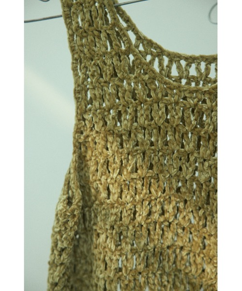 BLACK BY MOUSSY（ブラックバイマウジー）の「mole yarn knit vest(モールヤーンニットベスト)（ベスト・レディース・ライトカーキ/ブルー・FREE）」の13枚目の写真