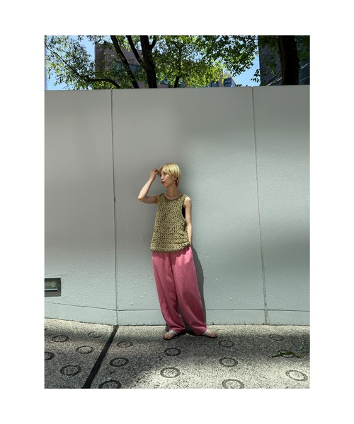 BLACK BY MOUSSY（ブラックバイマウジー）の「mole yarn knit vest(モールヤーンニットベスト)（ベスト・レディース・ライトカーキ/ブルー・FREE）」の5枚目の写真