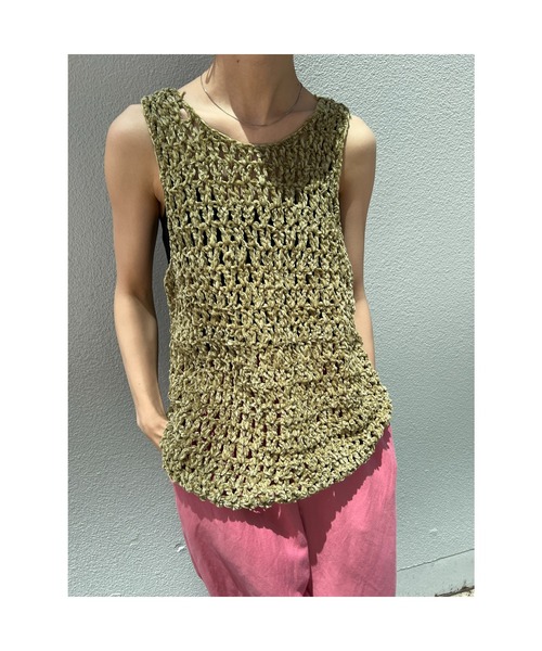 BLACK BY MOUSSY（ブラックバイマウジー）の「mole yarn knit vest(モールヤーンニットベスト)（ベスト・レディース・ライトカーキ/ブルー・FREE）」の7枚目の写真