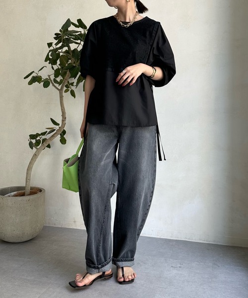 DouDou（ドゥドゥ）の「【WEB限定】レースドッキングブラウス（シャツ/ブラウス・レディース・オフホワイト/ブラック・FREE）」の22枚目の写真