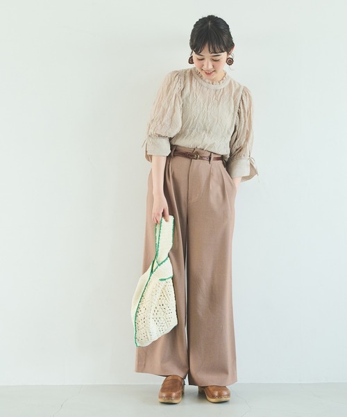 Crisp(クリスプ)の「チェックワイドパンツ(その他パンツ・レディース・ブラウン/グリーン・FREE)」の3枚目の写真