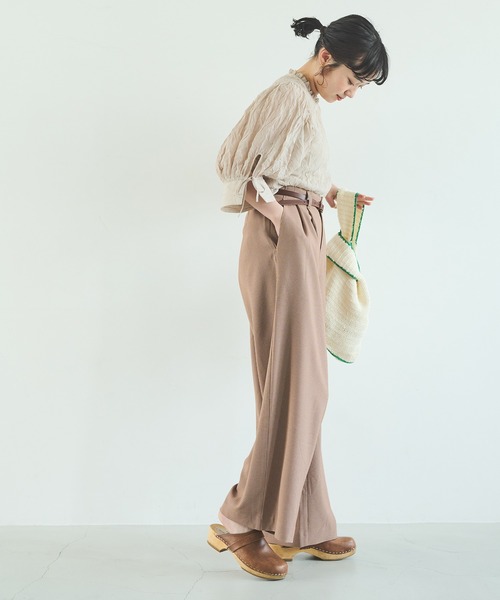 Crisp(クリスプ)の「チェックワイドパンツ(その他パンツ・レディース・ブラウン/グリーン・FREE)」の4枚目の写真