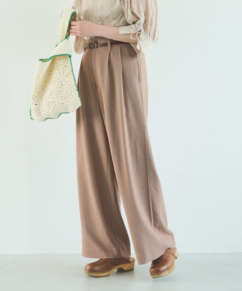 Crisp(クリスプ)の「チェックワイドパンツ(その他パンツ・レディース・ブラウン/グリーン・FREE)」の8枚目の写真