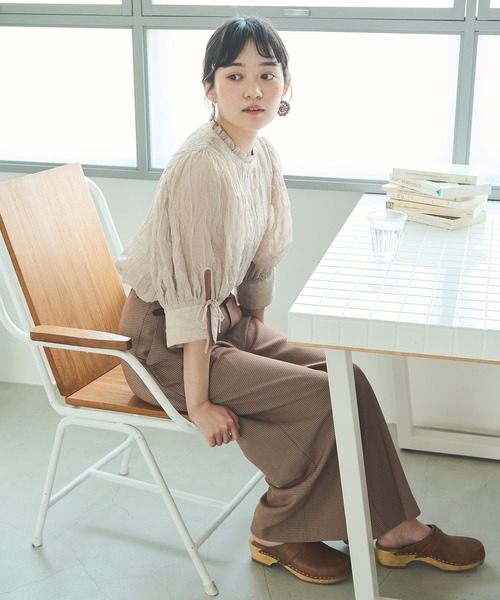 Crisp(クリスプ)の「チェックワイドパンツ(その他パンツ・レディース・ブラウン/グリーン・FREE)」の9枚目の写真