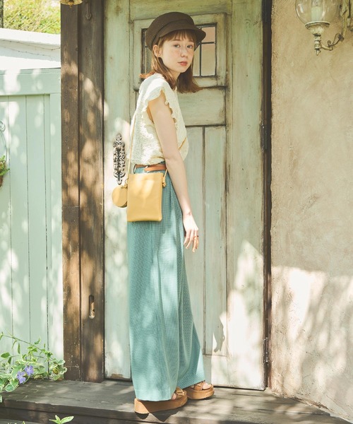 Crisp(クリスプ)の「チェックワイドパンツ(その他パンツ・レディース・ブラウン/グリーン・FREE)」の11枚目の写真