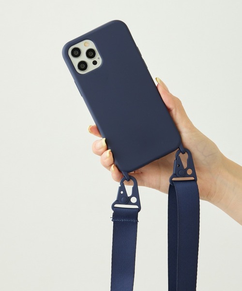 セール】カラビナストラップ付き / ショルダー スマホカバー iPhone