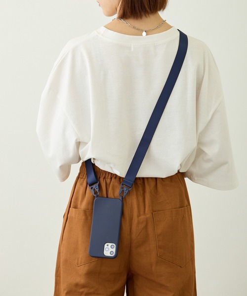 セール】カラビナストラップ付き / ショルダー スマホカバー iPhone