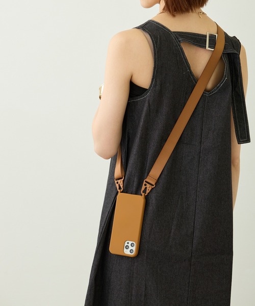 セール】カラビナストラップ付き / ショルダー スマホカバー iPhone