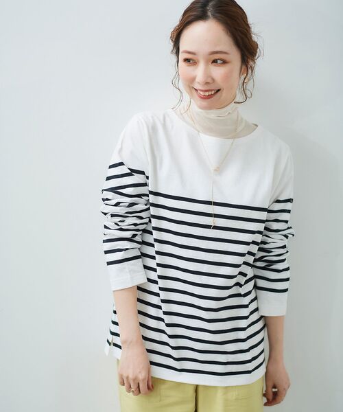 le.coeur blanc（ルクールブラン）の「シアータートル（Tシャツ/カットソー・レディース・ブラック/オフホワイト/グレー・38）」の7枚目の写真