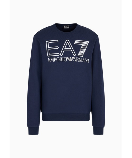EMPORIO ARMANI EA7（エンポリオアルマーニイーエーセブン）の「【エンポリオ アルマーニ EA7】Logo Series クルーネックスウェットシャツ コットン製（スウェット・メンズ・ホワイト/ブラック系その他/ネイビー・LARGE/MEDIUM/X-LARGE/X-SMALL/SMALL/XXX-LARGE/XX-LARGE）」の3枚目の写真