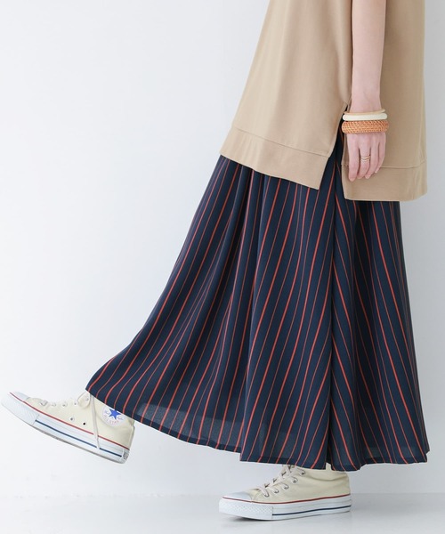 n'OrLABEL（ノアールレーベル）の「【廃盤】『落ち感×ストライプ柄フレアスカート』（スカート・レディース・ネイビー/ブラック・FREE）」の10枚目の写真