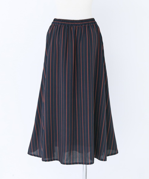 n'OrLABEL（ノアールレーベル）の「【廃盤】『落ち感×ストライプ柄フレアスカート』（スカート・レディース・ネイビー/ブラック・FREE）」の17枚目の写真