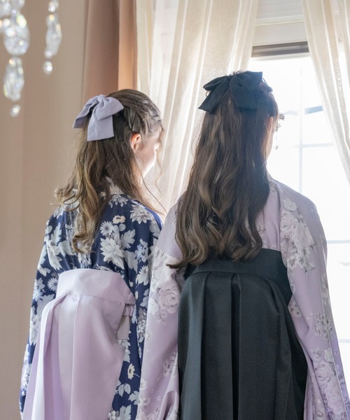 Catherine Cottage(キャサリンコテージ)の「ちりめんリボンヘアクリップ(和装小物・キッズ・ブラック/レッド/ホワイト/ピンク/ミント/パープル・FREE)」の13枚目の写真