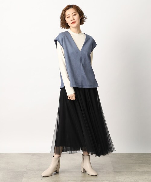 grove（グローブ）の「◆もっちりソフトな風合いが病みつきになるマシュマロタッチスウェードセットアップ（セットアップ・レディース・アイボリー/ブルー/チャコールグレー・02/03/01/05/04）」の21枚目の写真