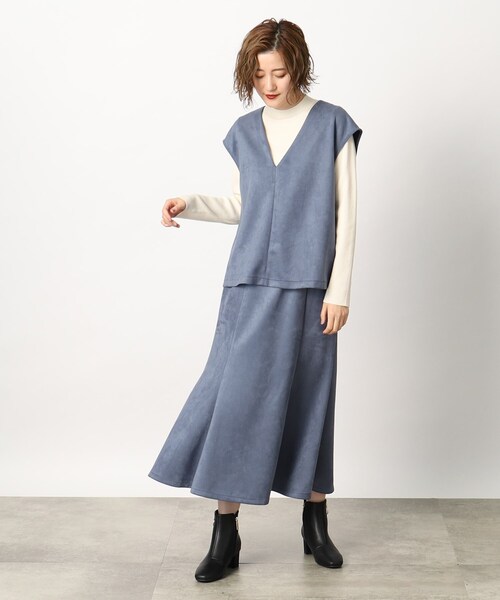 grove（グローブ）の「◆もっちりソフトな風合いが病みつきになるマシュマロタッチスウェードセットアップ（セットアップ・レディース・アイボリー/ブルー/チャコールグレー・02/03/01/05/04）」の19枚目の写真