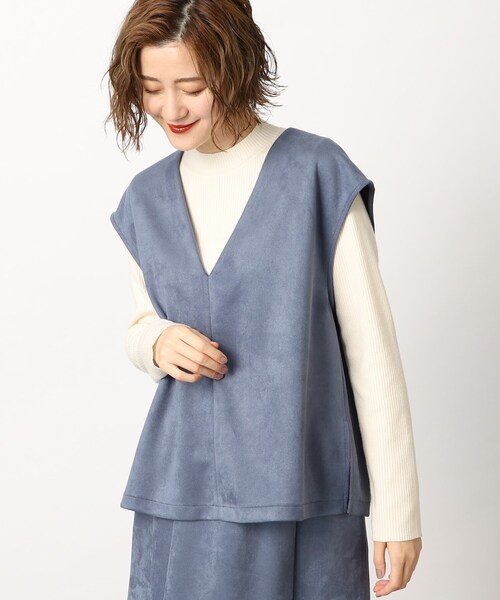 grove（グローブ）の「◆もっちりソフトな風合いが病みつきになるマシュマロタッチスウェードセットアップ（セットアップ・レディース・アイボリー/ブルー/チャコールグレー・02/03/01/05/04）」の16枚目の写真