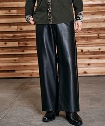 NO ID. | シンセティックレザーワイドトラウザーズ(その他パンツ)