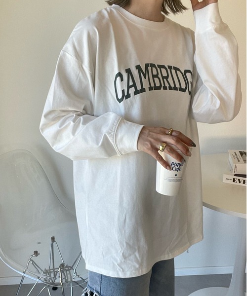 y/m by misato（イムバイミサト）の「CAMBRIDGE ロンT（Tシャツ/カットソー・レディース・ブラック/オフホワイト/杢グレー・FREE）」の2枚目の写真