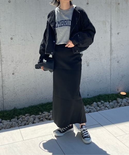 y/m by misato（イムバイミサト）の「CAMBRIDGE ロンT（Tシャツ/カットソー・レディース・ブラック/オフホワイト/杢グレー・FREE）」の4枚目の写真