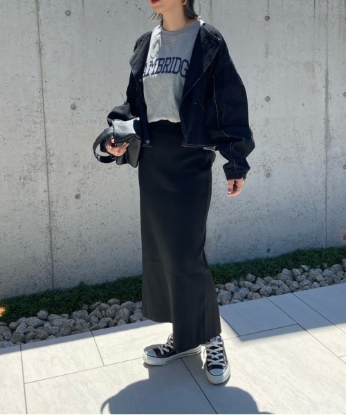 y/m by misato（イムバイミサト）の「CAMBRIDGE ロンT（Tシャツ/カットソー・レディース・ブラック/オフホワイト/杢グレー・FREE）」の9枚目の写真