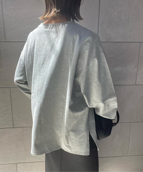 y/m by misato（イムバイミサト）の「CAMBRIDGE ロンT（Tシャツ/カットソー・レディース・ブラック/オフホワイト/杢グレー・FREE）」の10枚目の写真