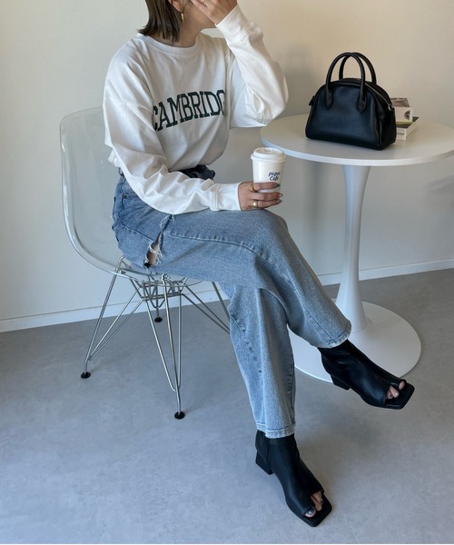 y/m by misato（イムバイミサト）の「CAMBRIDGE ロンT（Tシャツ/カットソー・レディース・ブラック/オフホワイト/杢グレー・FREE）」の11枚目の写真