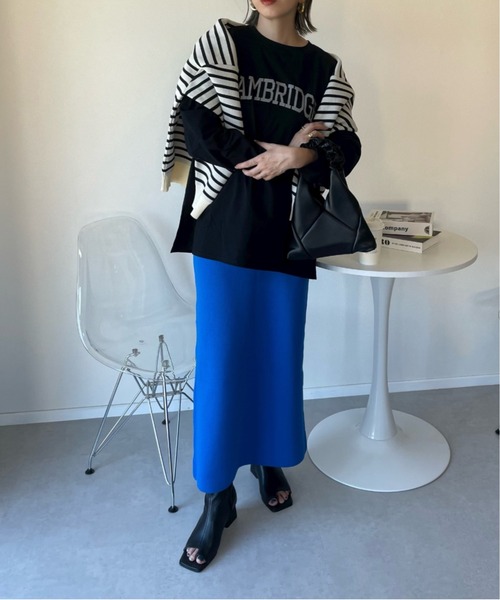 y/m by misato（イムバイミサト）の「CAMBRIDGE ロンT（Tシャツ/カットソー・レディース・ブラック/オフホワイト/杢グレー・FREE）」の13枚目の写真