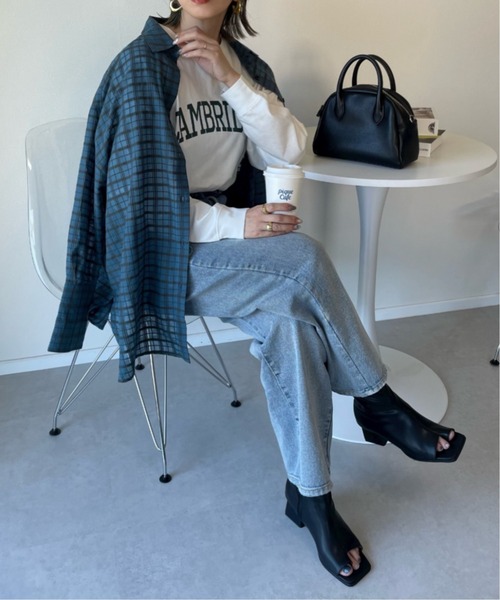 y/m by misato（イムバイミサト）の「CAMBRIDGE ロンT（Tシャツ/カットソー・レディース・ブラック/オフホワイト/杢グレー・FREE）」の16枚目の写真