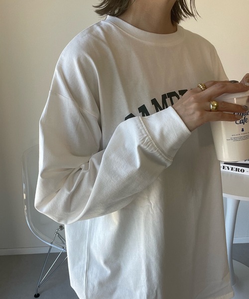 y/m by misato（イムバイミサト）の「CAMBRIDGE ロンT（Tシャツ/カットソー・レディース・ブラック/オフホワイト/杢グレー・FREE）」の19枚目の写真