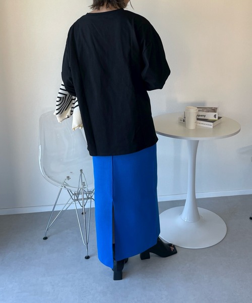 y/m by misato（イムバイミサト）の「CAMBRIDGE ロンT（Tシャツ/カットソー・レディース・ブラック/オフホワイト/杢グレー・FREE）」の20枚目の写真