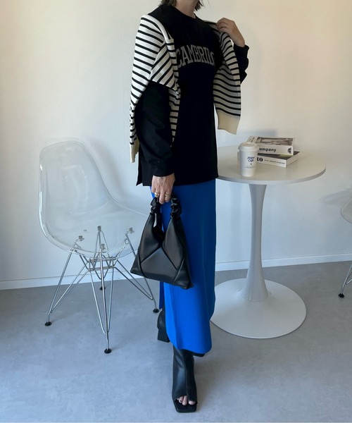 y/m by misato（イムバイミサト）の「CAMBRIDGE ロンT（Tシャツ/カットソー・レディース・ブラック/オフホワイト/杢グレー・FREE）」の22枚目の写真