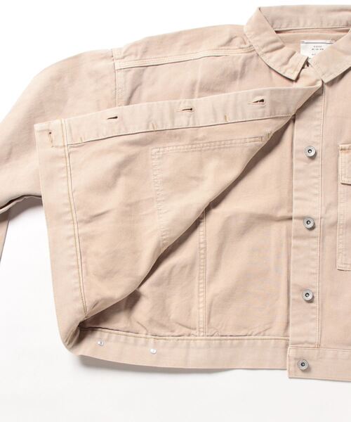 179/WG（イチナナキュウダブルジー）の「ルーズデニムジャケット/Gジャン（デニムジャケット・レディース・ベージュ・MEDIUM）」の3枚目の写真