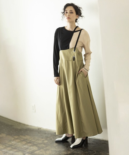 OSMOSIS（オズモーシス）の「ステッチテレコTシャツ（Tシャツ/カットソー・レディース・グリーン/その他/ブラック・ONE SIZE）」の9枚目の写真