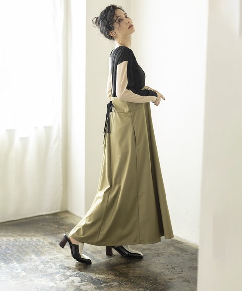 OSMOSIS（オズモーシス）の「ステッチテレコTシャツ（Tシャツ/カットソー・レディース・グリーン/その他/ブラック・ONE SIZE）」の11枚目の写真