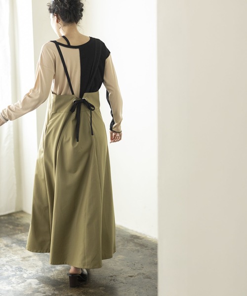 OSMOSIS（オズモーシス）の「ステッチテレコTシャツ（Tシャツ/カットソー・レディース・グリーン/その他/ブラック・ONE SIZE）」の12枚目の写真