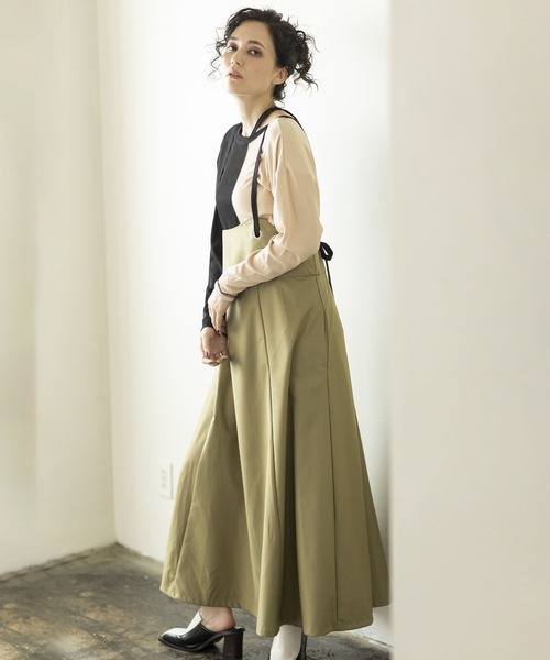 OSMOSIS（オズモーシス）の「ステッチテレコTシャツ（Tシャツ/カットソー・レディース・グリーン/その他/ブラック・ONE SIZE）」の13枚目の写真