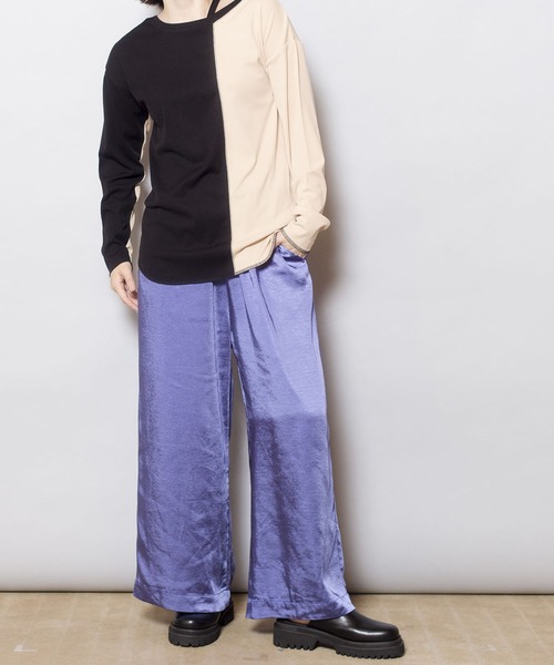 OSMOSIS（オズモーシス）の「ステッチテレコTシャツ（Tシャツ/カットソー・レディース・グリーン/その他/ブラック・ONE SIZE）」の16枚目の写真