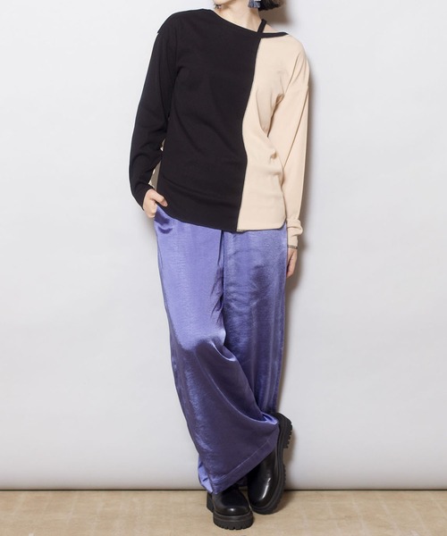 OSMOSIS（オズモーシス）の「ステッチテレコTシャツ（Tシャツ/カットソー・レディース・グリーン/その他/ブラック・ONE SIZE）」の17枚目の写真