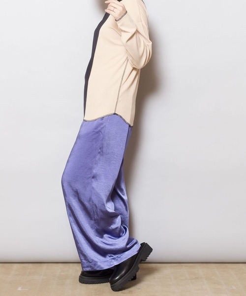 OSMOSIS（オズモーシス）の「ステッチテレコTシャツ（Tシャツ/カットソー・レディース・グリーン/その他/ブラック・ONE SIZE）」の18枚目の写真