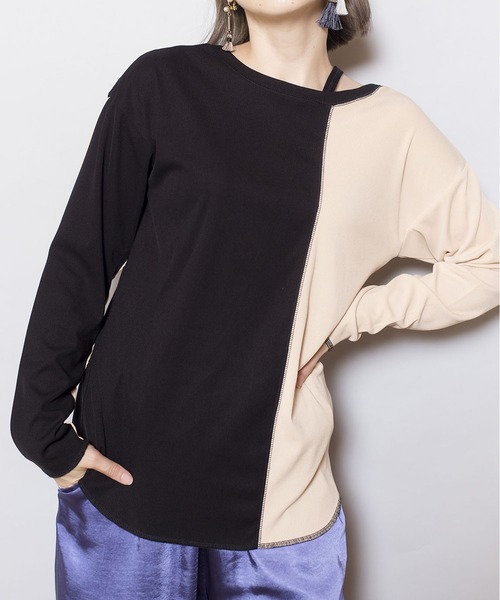 OSMOSIS（オズモーシス）の「ステッチテレコTシャツ（Tシャツ/カットソー・レディース・グリーン/その他/ブラック・ONE SIZE）」の19枚目の写真