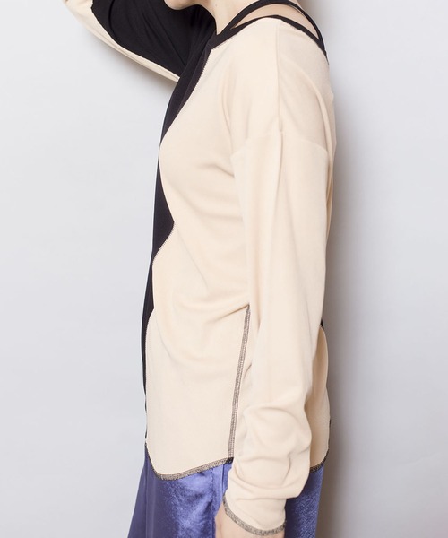 OSMOSIS（オズモーシス）の「ステッチテレコTシャツ（Tシャツ/カットソー・レディース・グリーン/その他/ブラック・ONE SIZE）」の20枚目の写真