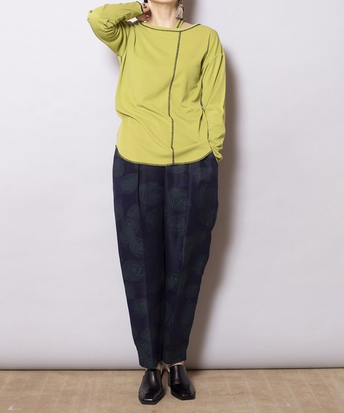 OSMOSIS（オズモーシス）の「ステッチテレコTシャツ（Tシャツ/カットソー・レディース・グリーン/その他/ブラック・ONE SIZE）」の22枚目の写真