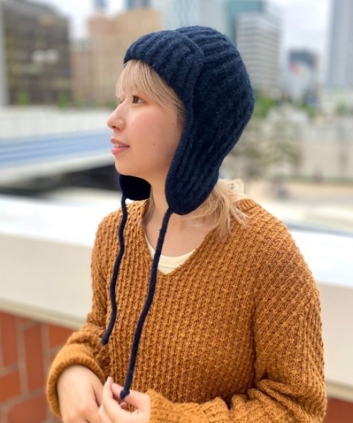 Odds（オッズ）の「odds/オッズ  MOHAIR FLY WATCH（ニットキャップ/ビーニー・レディース・ネイビー/ブラウン/アイボリー・FREE）」の9枚目の写真